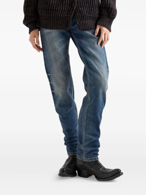 Prada tapered washed jeans - Blue