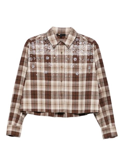 Maje embellished check-pattern shirt - Brown - zdjęcie produktu nr 1