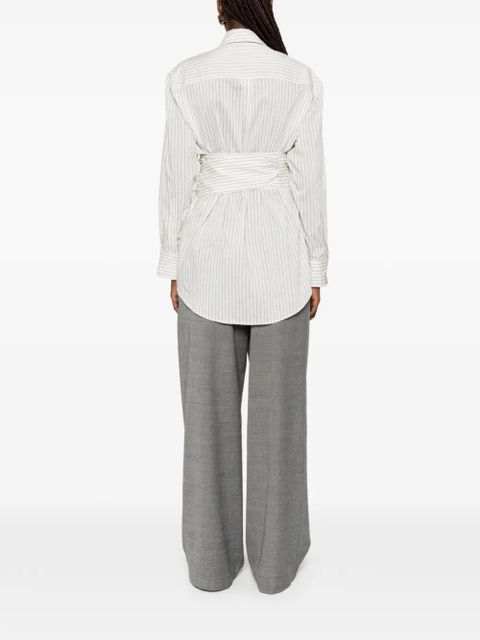 Róhe belted pinstriped shirt - Neutrals