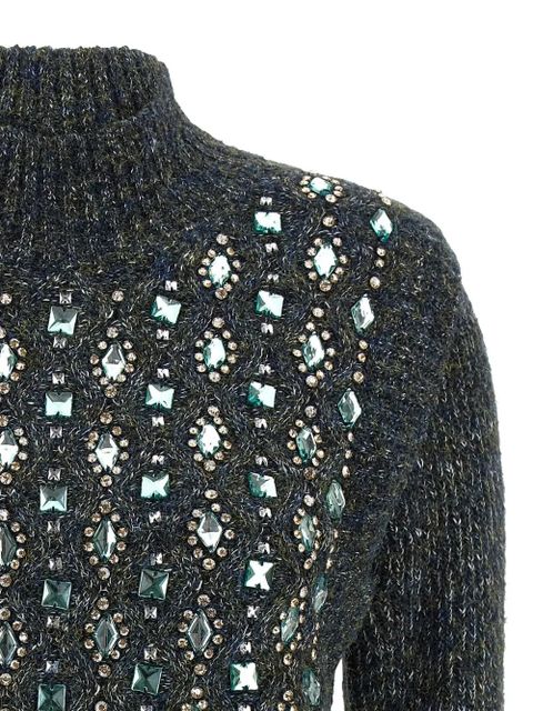 PINKO Mirror Image embellished turtleneck sweater - Grey