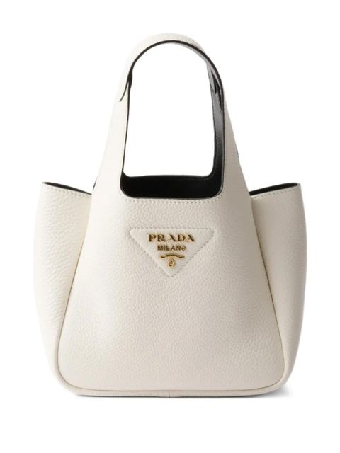 Prada mini leather tote bag - White - zdjęcie produktu nr 1