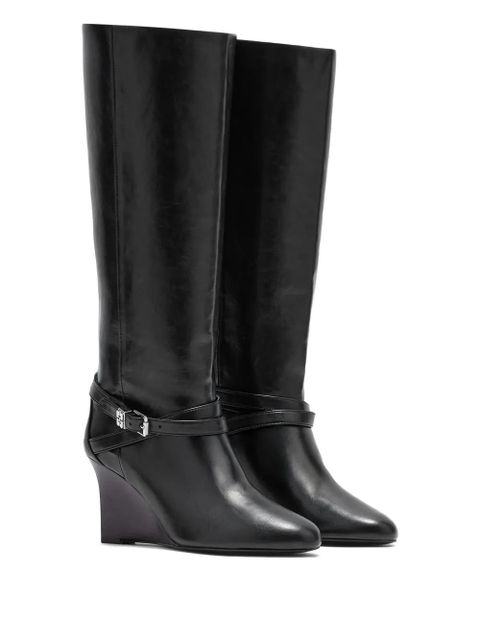 GANNI buckle-strap knee-high boots - Black