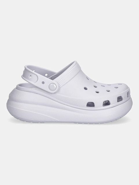 Crocs klapki Classic Crush Clog damskie kolor niebieski na platformie 207521