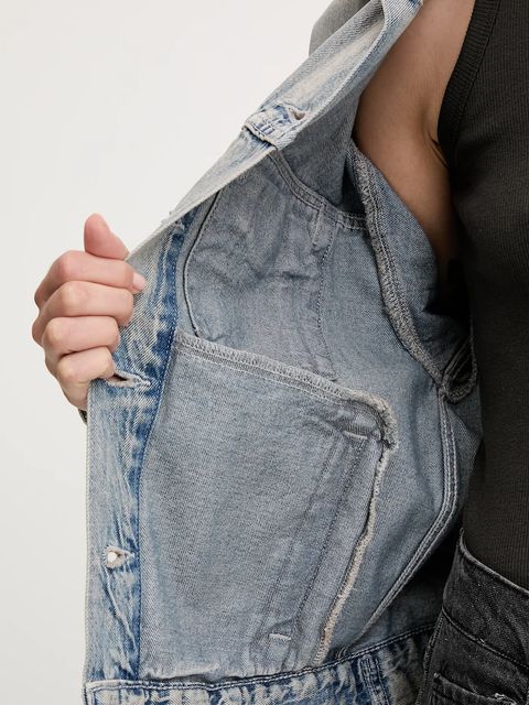 Levi's kurtka jeansowa kolor niebieski przejściowa oversize A1743