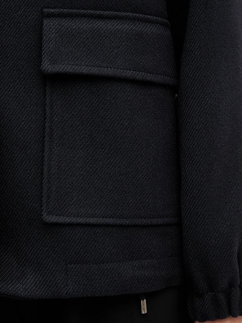 Sandro Ferrone kurtka kolor granatowy przejściowa oversize S95YBFCEDRO