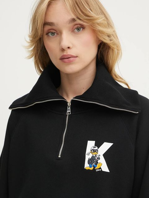 Karl Lagerfeld bluza KL X DISNEY damska kolor czarny z nadrukiem A3W20063