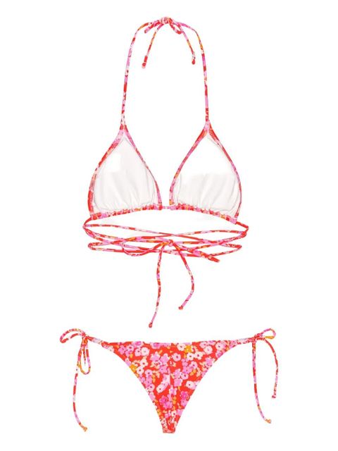ROTATE BIRGER CHRISTENSEN x Reina Olga flower-print wrap bikini - Red