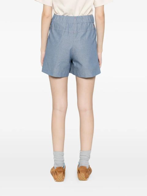 Moncler Grenoble pleated button shorts - Blue