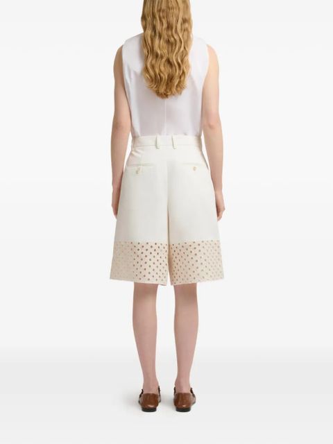 Marni broderie anglaise pleated shorts - White