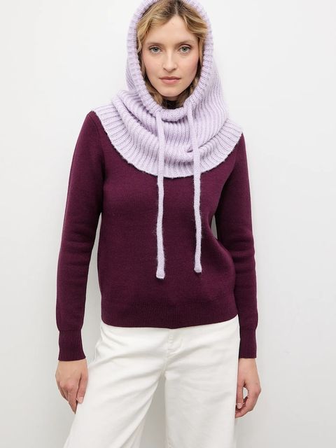 Answear.LAB kominiarka z wełną merino kolor fioletowy - zdjęcie produktu nr 2