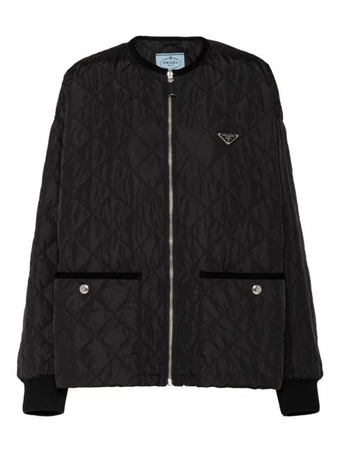 Prada quilted corduroy-trim jacket - Black - zdjęcie produktu nr 1