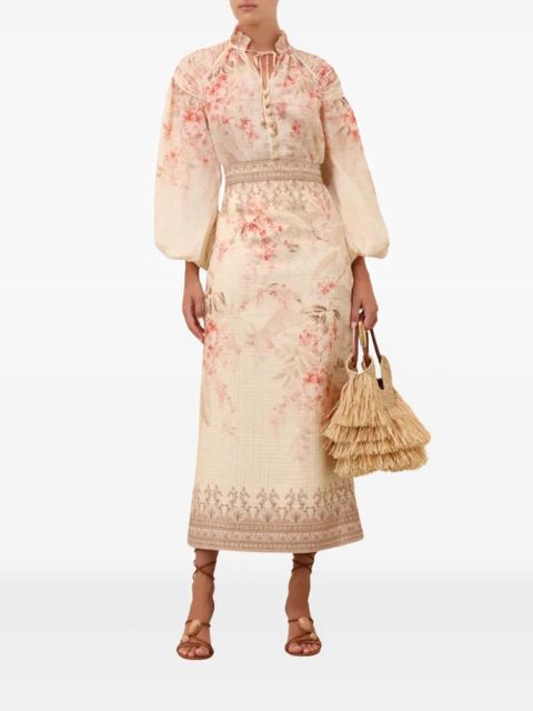 ZIMMERMANN Illuminate pencil midi skirt - Neutrals - zdjęcie produktu nr 2