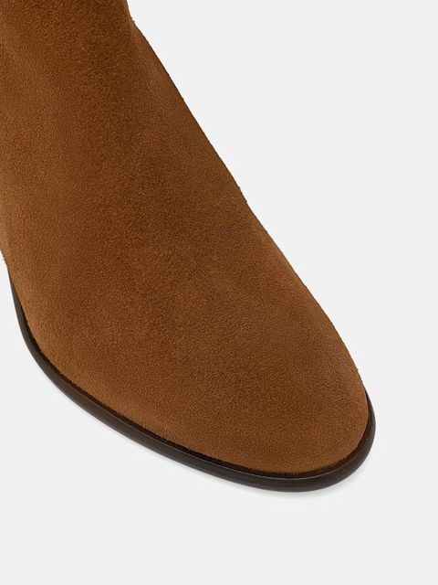 Jonak kozaki zamszowe DILIA CROUTE damskie kolor brązowy na słupku 3700188