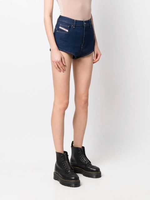 Diesel high waisted mini denim shorts - Blue