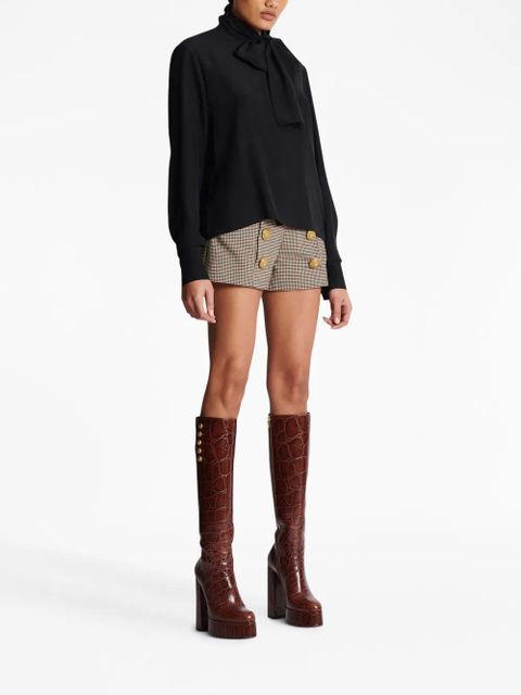 Balmain bow-detail buttoned blouse - Black