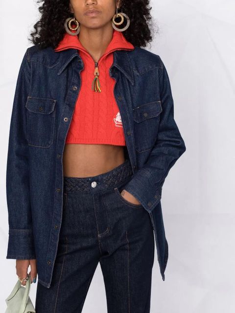 ETRO cropped cable-knit vest - Red