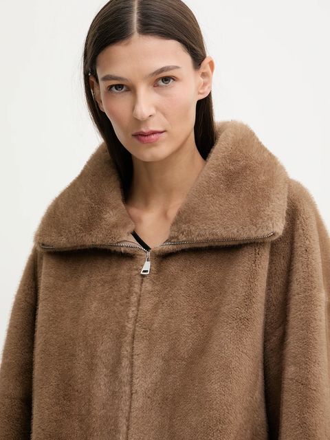 Answear.LAB kurtka kolor beżowy przejściowa oversize