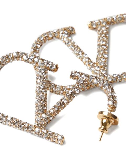 Valentino Garavani VLogo Signature crystal-embellished earrings - Gold - zdjęcie produktu nr 2