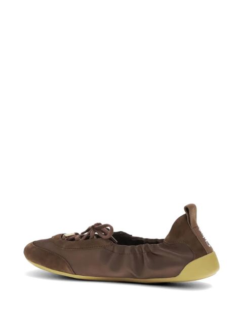 Chloé lace-up ballet flats - Brown