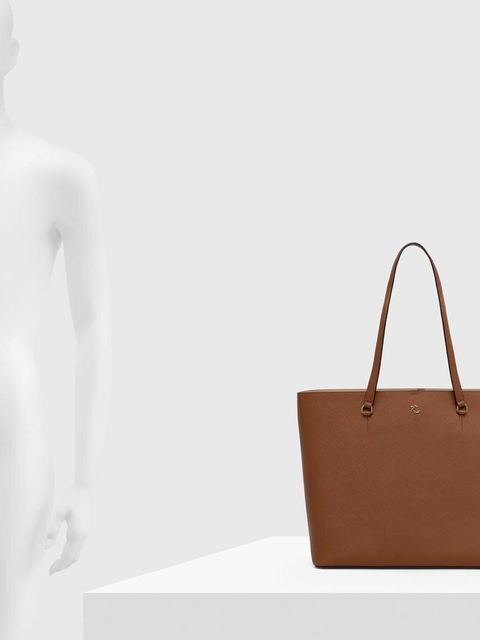 Lauren Ralph Lauren torebka skórzana kolor brązowy