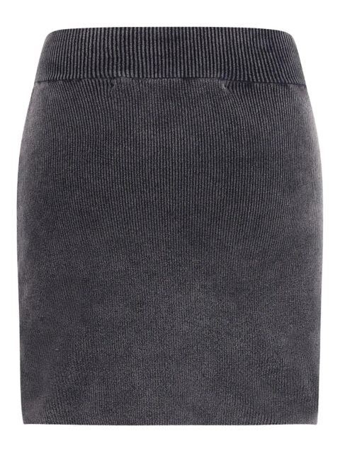 Alexander Wang ribbed logo-embossed skirt - Black