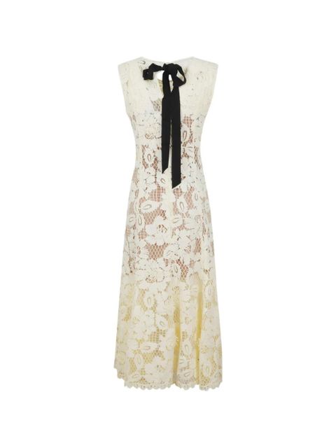Self-Portrait floral-lace midi dress - Yellow - zdjęcie produktu nr 2