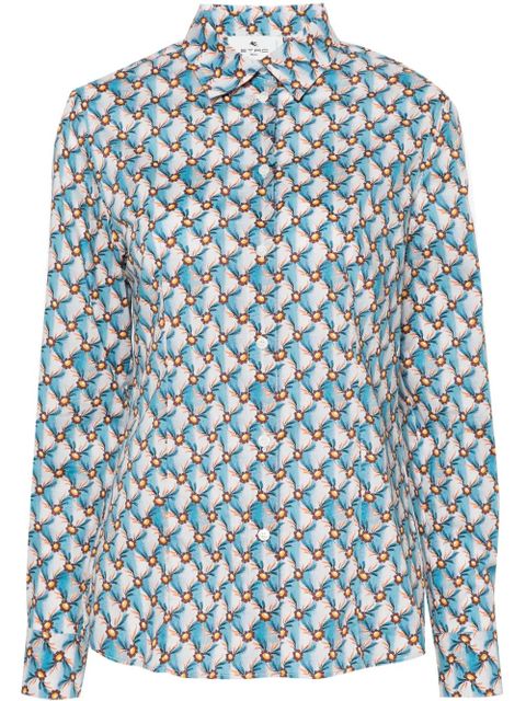ETRO Floralia-print poplin shirt - Blue - zdjęcie produktu nr 1