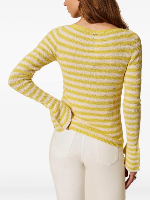 TWINSET striped crew-neck top - Yellow