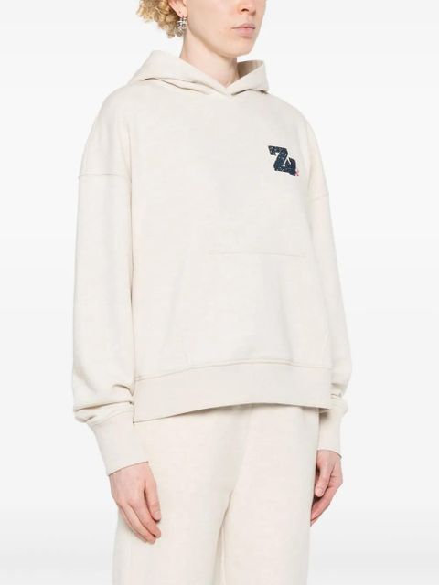 Zadig&Voltaire logo-embellished mélange hoodie - Neutrals