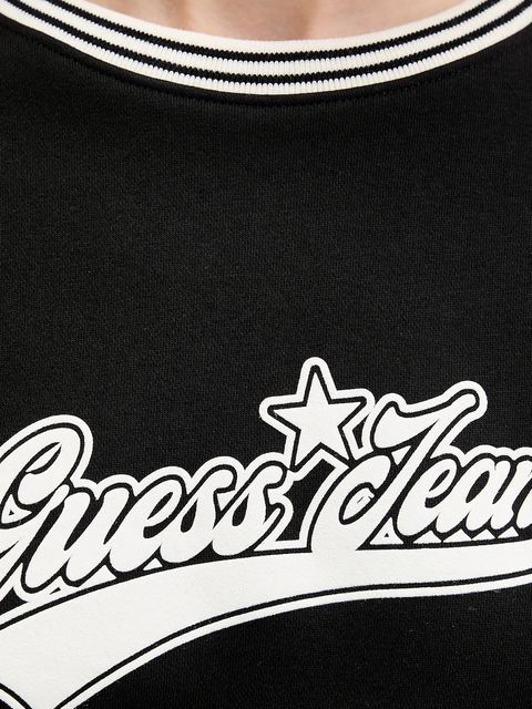 Guess Jeans bluza damska kolor czarny z nadrukiem W5BQ23 KC811