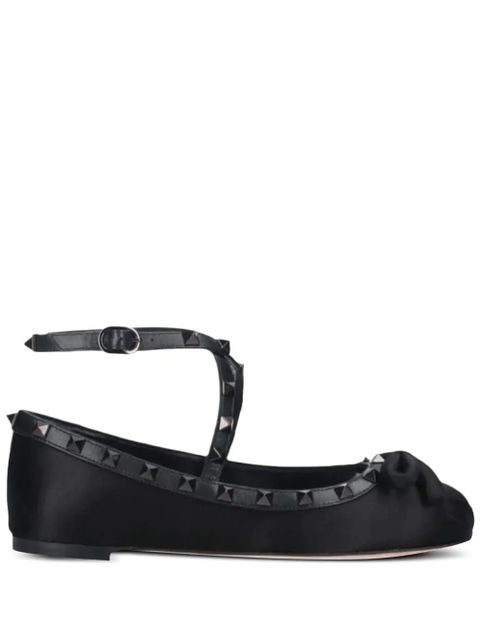 Valentino Garavani Rockstud satin ballet flats - Black - zdjęcie produktu nr 2