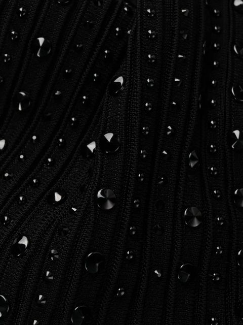 Versace plissé-knit sleeveless minidress - Black