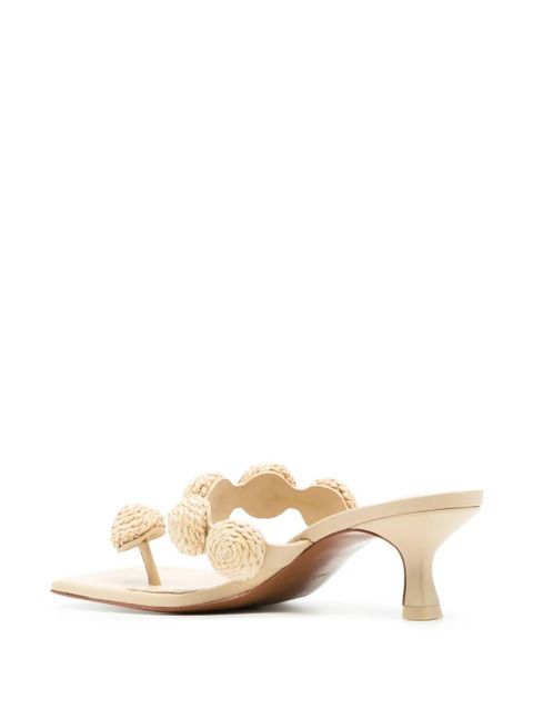 Cult Gaia Sarina raffia-appliqué sandals - Neutrals
