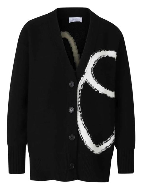 Off-White intarsia-knit cardigan - Black - zdjęcie produktu nr 1