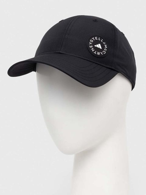 adidas by Stella McCartney czapka z daszkiem kolor czarny gładka IP0394 - zdjęcie produktu nr 1
