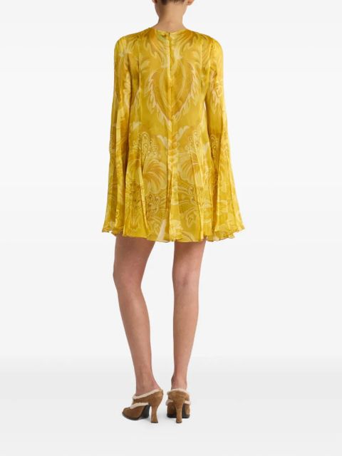 ETRO floral-print pleated mini dress - Yellow - zdjęcie produktu nr 2