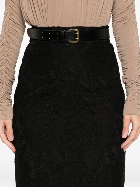 Dolce & Gabbana lace-trim midi skirt - Black