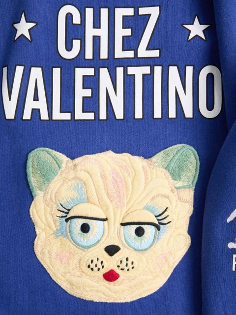 Valentino Garavani embroidered cotton sweater - Blue