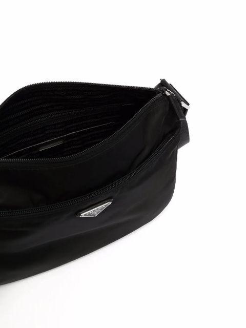 Prada triangle logo shoulder bag - Black