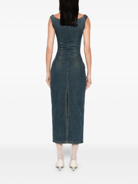 Magda Butrym square-neck denim dress - Blue - zdjęcie produktu nr 2
