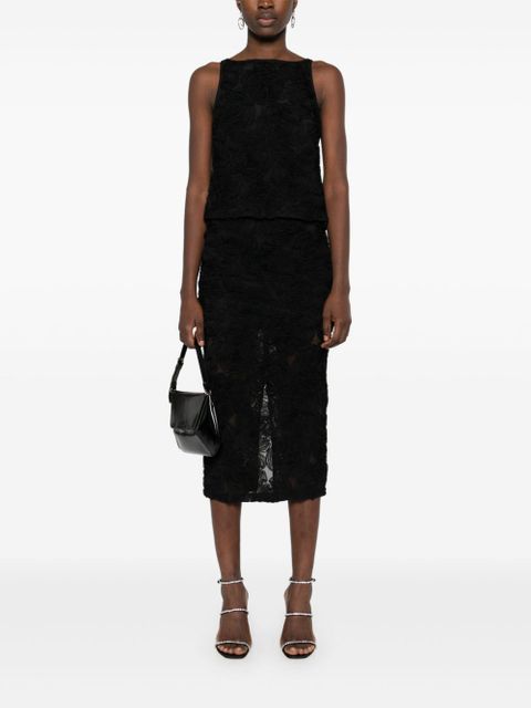 ROTATE BIRGER CHRISTENSEN flower mesh top - Black - zdjęcie produktu nr 2