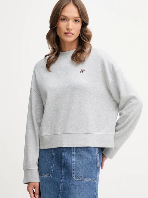 Tommy Hilfiger bluza damska kolor szary gładka WW0WW46152 - zdjęcie produktu nr 1