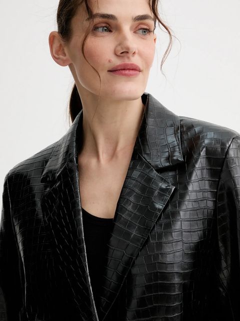 ISABELLE BLANCHE marynarka kolor czarny jednorzędowa gładka IS25FW-J029-T006