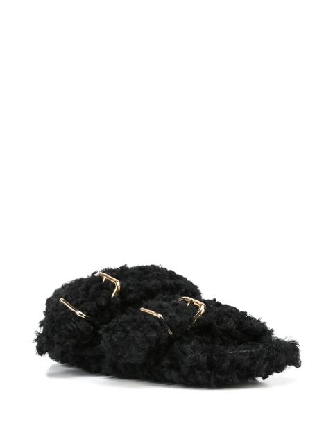 Marni shearling-trimmed sandals - Black - zdjęcie produktu nr 2