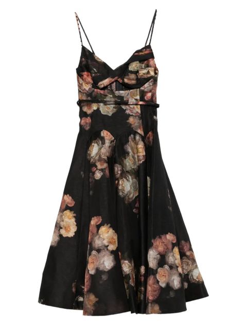 ZIMMERMANN Hypnotic Twist floral-print midi dress - Black - zdjęcie produktu nr 1