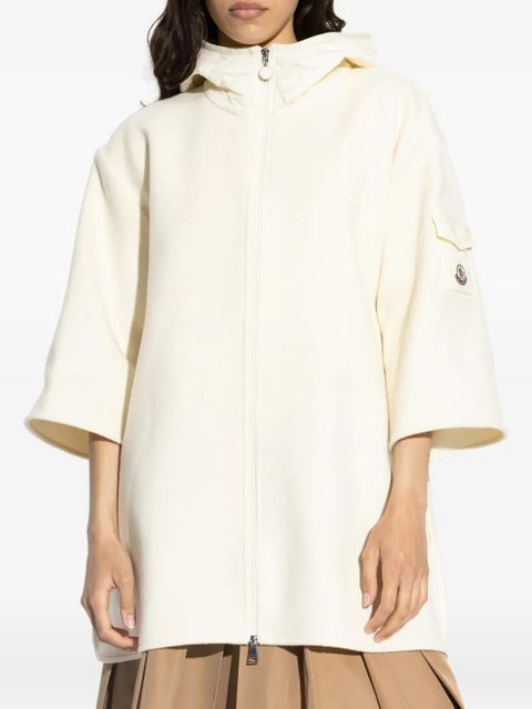 Moncler zip-up hooded cape - Neutrals