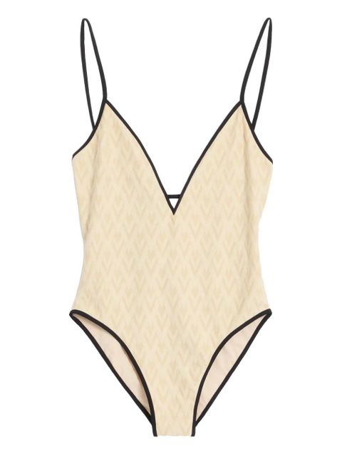 Valentino Garavani Toute La V jacquard swimsuit - White - zdjęcie produktu nr 1