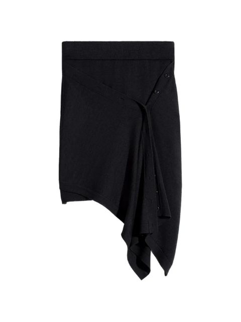 LEMAIRE buttoned draped asymmetric skirt - Black - zdjęcie produktu nr 1
