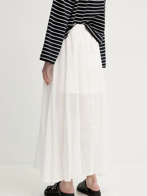 ISABELLE BLANCHE spódnica lniana kolor biały maxi rozkloszowana IS25SS-G093-T019