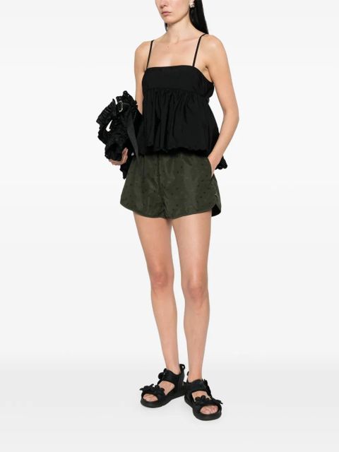 Cecilie Bahnsen Selena embroidered taffeta top - Black - zdjęcie produktu nr 2